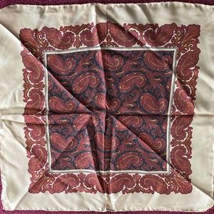 Deep Burgundy Silk Pocket Square by Robert Talbott